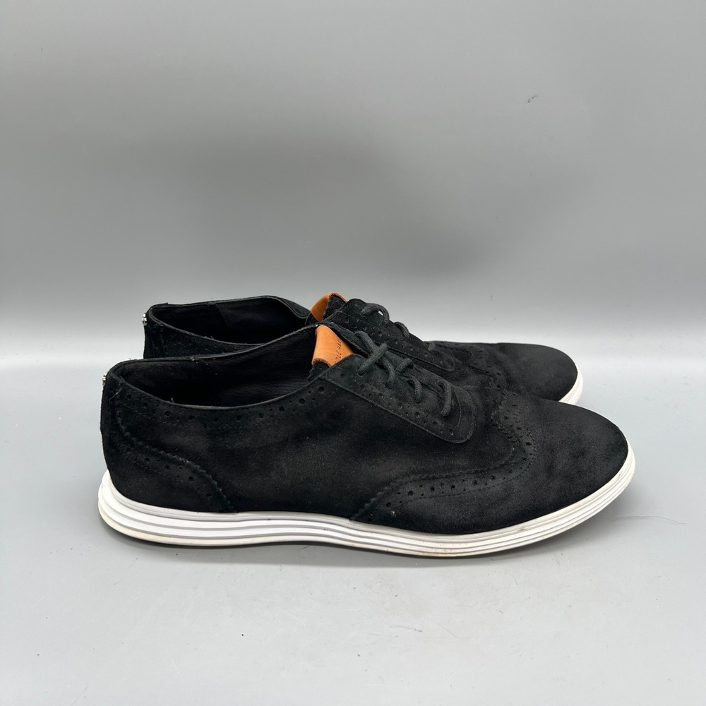 Cole Haan Shoes Womens 8 Black Suede Grand OS Zerogrand Wingtip Oxfords Sneakers